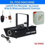 DL 1200w Fog Smoke Machine with Wired and Wireless Remote Control plus 5L Liquid