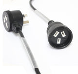 DL 10 Meters Black Piggyback Plug Main Power Extension Cord 240V 3 Pin 10A 1.0mm Cable