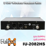 E-Lektron IU-2082HS digital UHF 2 x Headset wireless microphone system Set