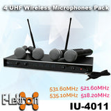 E-Lektron IU-4011 Digital UHF 4x Handheld Wireless Microphones System AU Stand Frequency Set