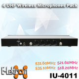 E-Lektron IU-4011 Digital UHF 4x Handheld Wireless Microphones System AU Stand Frequency Set