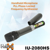 E-Lektron IU-2080HH Dynamic UHF Digital 100 Channels Tunable Wireless Microphone System 2xHandheld