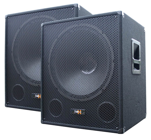 E-Lektron SUB-Q45A 2X18 inch Active PA 1000W Subwoofer Pair for DJ Party Club