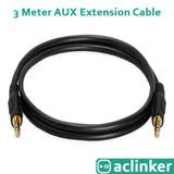 ACL 3.0 meter 3.5mm Aux Male to Male Stereo Audio Cable Auxiliary Headphones Cord MP3 PC