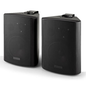 E-Lektron 6.5" inch Black Passive Speakers Pair 260w Wall Mount Bracket 2 Way Bookshelf Stereo DJ PA