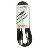 ACL 6.35mm 1/4 inch TS Mono to XLR Male Unbalanced Cable Gold Plated Quarter inch to Male XLR Microphone Cable Interconnect Cable
