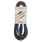 ACL Speakon to 6.35mm Jack Male Speaker Cables Professional 12 Gauge AWG Wire Audio Amplifier Connection Cord DJ/PA Speaker Cable Wire 5 Meters