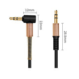 ACL 1.0 Meter 90 degree right angle 3.5mm Auxiliary Audio Jack to Jack Cable Male to Male AUX Cable for Headphones Home and Car Stereos