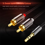 ACL 3.0 meter 3.5mm to 2RCA Audio Auxiliary Adapter Stereo Splitter Cable AUX RCA Y Cord for Smartphone Speakers Tablet HDTV MP3 Player