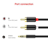 ACL 3.0 meter 3.5mm to 2RCA Audio Auxiliary Adapter Stereo Splitter Cable AUX RCA Y Cord for Smartphone Speakers Tablet HDTV MP3 Player