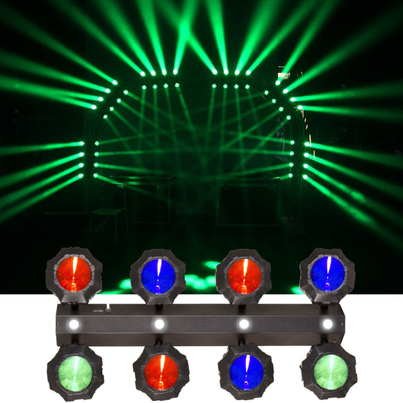 CR Lite 8 Heads LED Multi Color Beam RGBW LED Wash Effect DJ Disco Light