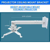 Adjustable LCD LED DLP Projector Bracket Ceiling Wall Tilt Mount Extension Bar
