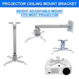 Adjustable LCD LED DLP Projector Bracket Ceiling Wall Tilt Mount Extension Bar