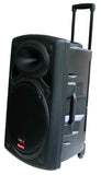E-Lektron 1800W 2 X 15" inch Bluetooth Portable Loud Speakers Sound System Battery Operate USB Record 2 Microphones