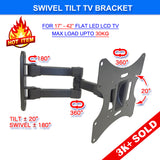 Full Motion TV Wall Bracket Swivel Tilt 17"-42" LCD LED Plasma TV Monitor VESA Bracket compatible with VESA 400X400 30kg Capacity