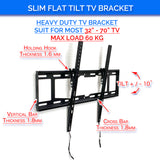 Slim Tilt Flat TV Wall Mount for 32"-70" LED LCD Plasma TV Monitor Bracket Max Load Capacity up to 60kg