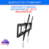 Slim Tilt Flat TV Wall Mount for 32"-70" LED LCD Plasma TV Monitor Bracket Max Load Capacity up to 60kg