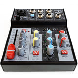 E-lektron 4 Channel Audio Interface Mixer Mixing Console for recoding with microphone stand and case