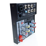 E-lektron 4 Channel Audio Interface Mixer Mixing Console for recoding with microphone stand and case