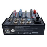 E-lektron 4 Channel Audio Interface Mixer Mixing Console for recoding with microphone stand and case