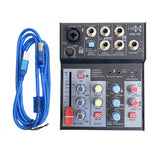E-lektron 4 Channel Audio Interface Mixer Mixing Console for recoding with microphone stand and case