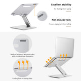 DL Foldable Laptop Stand Riser Ergonomic Desk Mount Aluminum Alloy Height & Tilt Adjustable Compatible with 10-17‚Äú Notebook MacBook Max Load 8kg