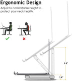 DL Foldable Laptop Stand Riser Ergonomic Desk Mount Aluminum Alloy Height & Tilt Adjustable Compatible with 10-17‚Äú Notebook MacBook Max Load 8kg