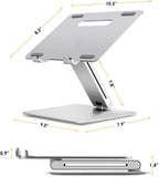 DL Foldable Laptop Stand Riser Ergonomic Desk Mount Aluminum Alloy Height & Tilt Adjustable Compatible with 10-17‚Äú Notebook MacBook Max Load 8kg