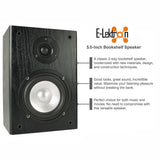 E-Lektron BK55 2-Way 160W Home HiFi Stereo Bookshelf Wooden Speakers Pair Wall Mountable