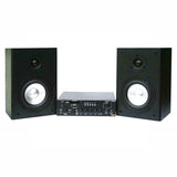E-Lektron HiFi Bluetooth Amp with Home Stereo Bookshelf Wooden Monitor Speakers Pair