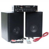 E-Lektron HiFi Bluetooth Amp with Home Stereo Bookshelf Wooden Monitor Speakers Pair