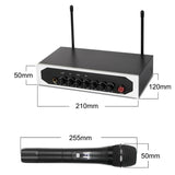 E-Lektron Portable UHF Tunable Wireless Karaoke Microphone System 2xHandheld For PA DJ Party