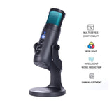 E-Lektron RGB Color Metal Condenser Microphone For Gaming Live Chat Sing Streaming on PC Laptop With USB Type-C Headphone Jack