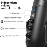 E-Lektron RGB Color Metal Condenser Microphone For Gaming Live Chat Sing Streaming on PC Laptop With USB Type-C Headphone Jack