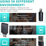 2.4G Wireless Microphone with charging case clip-on plug & play for iPhone iPad Android live stream zoom video recording