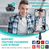 2.4G Wireless Microphone with charging case clip-on plug & play for iPhone iPad Android live stream zoom video recording
