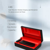2.4G Wireless Microphone with charging case clip-on plug & play for iPhone iPad Android live stream zoom video recording