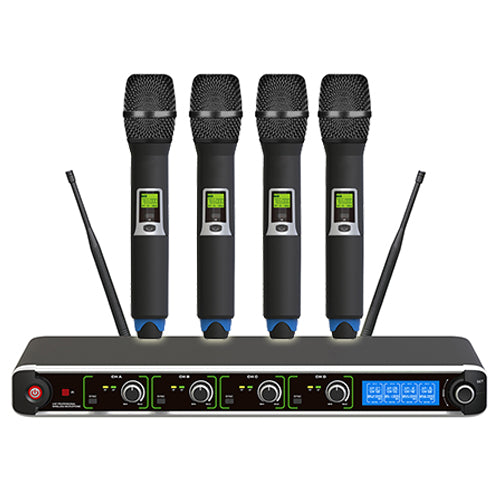 UF-1095 Dynamic Digital 400 Channels UHF Wireless Tunable 4 Handheld Microphon System