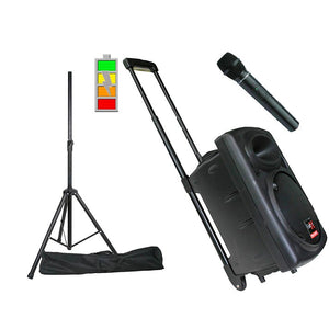 E-lektron 10 Inch Speaker Set 500W Mobile PA Sound System Battery Bluetooth Portable With 1 Wireless Microphones with Stand