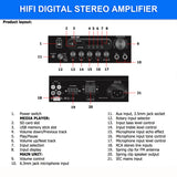 KAD-2BT DJ PA HiFi Digital Stereo Amplifier Bluetooth USB SD FM Class D 200W 2 x Mic