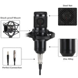 Podcast USB Condenser Microphone with Pop filter stand and sound card