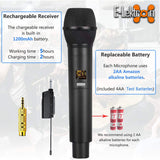 E-Lektron JAD-38K 2X15" inch Karaoke Set 1800W Powered Bluetooth TWS Speakers 2 Tunable UHF Microphones Stands