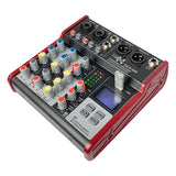 E-Lektron SE-4 Live Audio Mixer 4 Channel Mixer incl. USB Bluetooth Soundcard Phantom Power