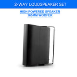 E-Lektron 6.5" inch Black Passive Speakers Pair 260w Wall Mount Bracket 2 Way Bookshelf Stereo DJ PA